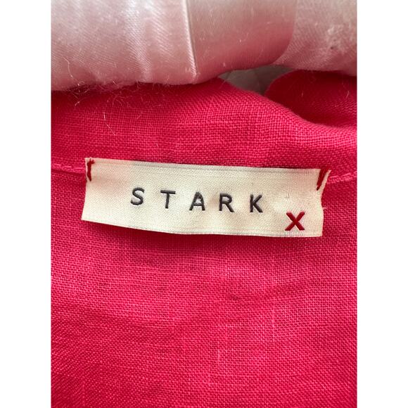 STARK X | Hot Pink 100% Linen Oversized Popover Top Made in USA | Medium - Picture 5 of 8